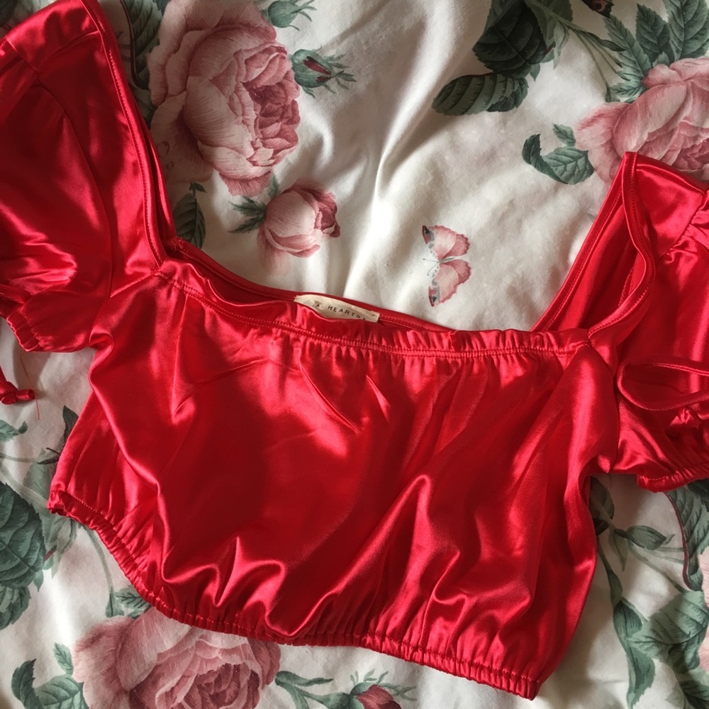 LA HEARTS SILKY RED PRINCESS TOP